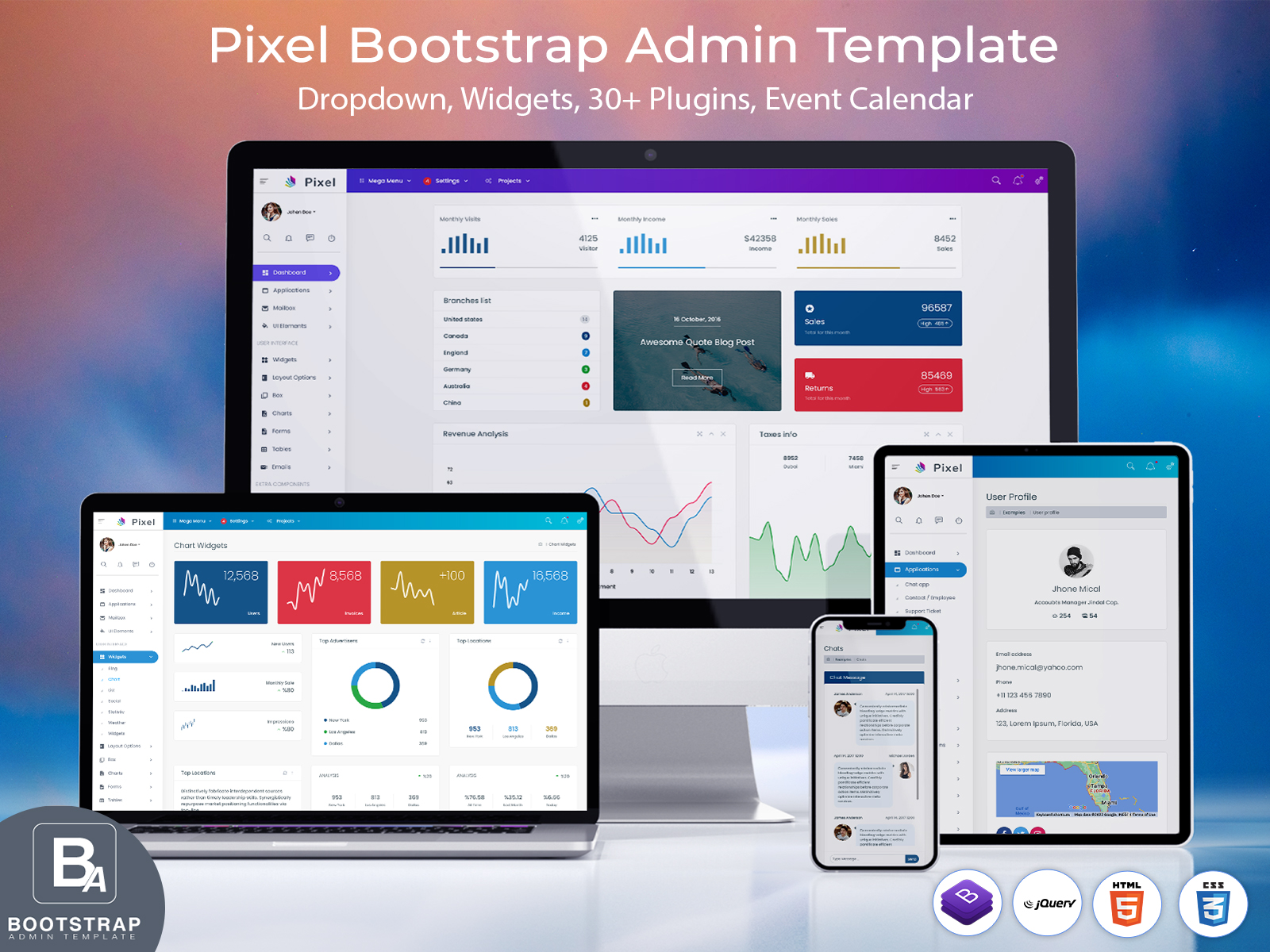 Pixel Bootstrap Admin Template