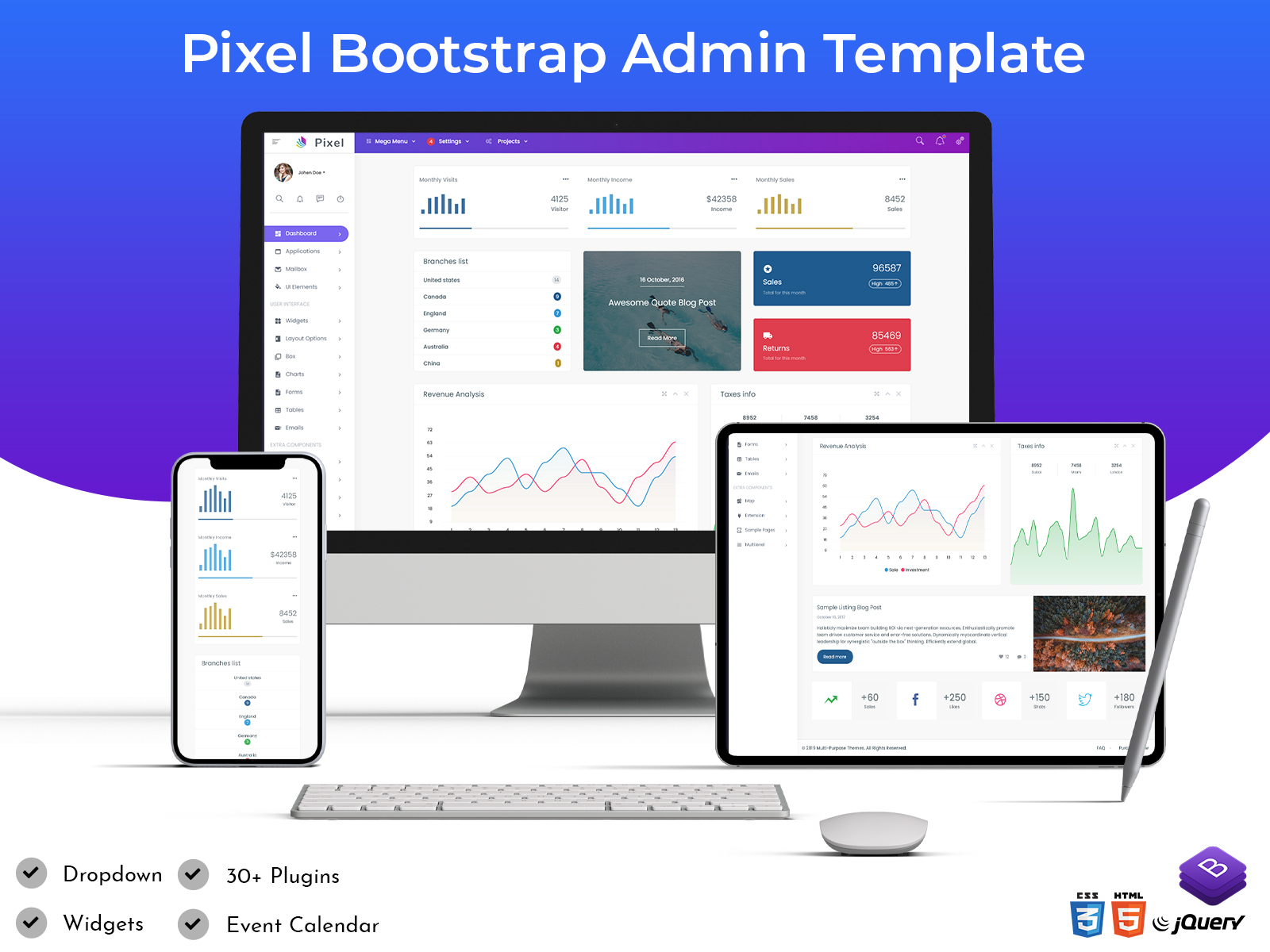Pixel - Bootstrap Admin Template