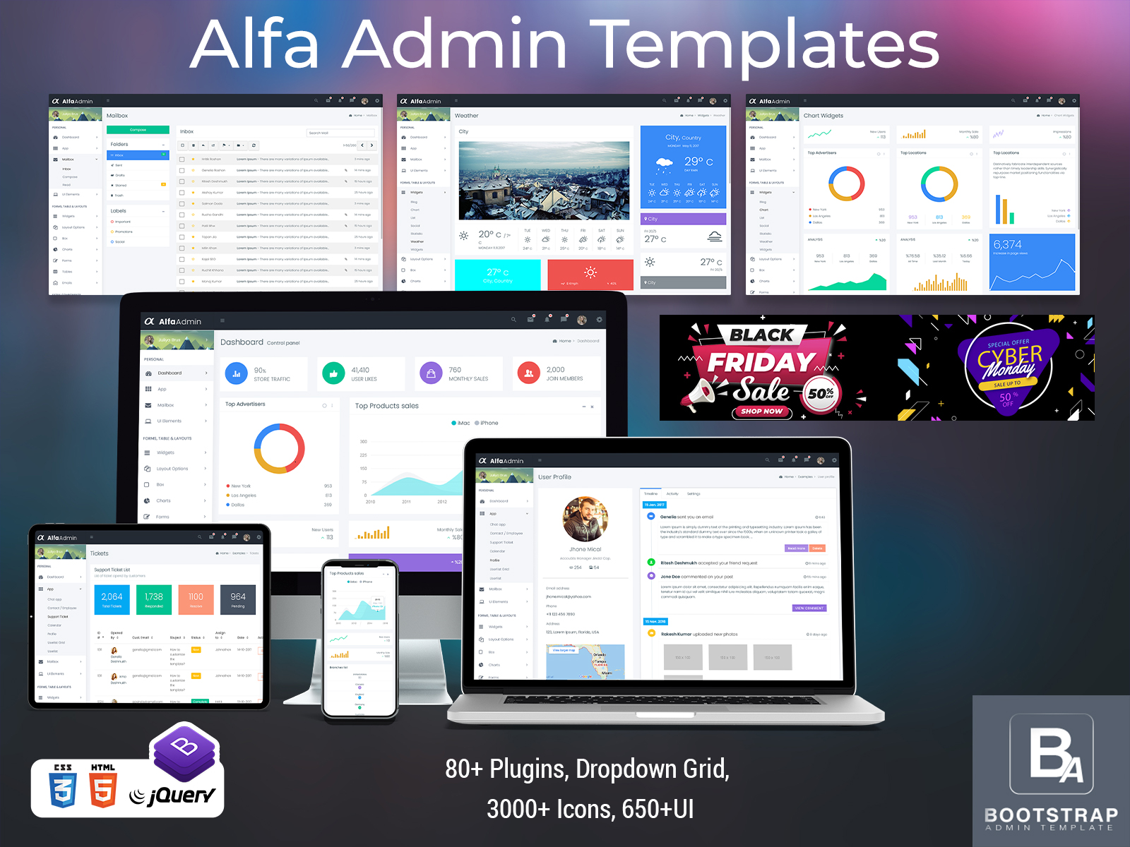 Bootstrap Dashboard Admin Templates With Admin Panel – Alfa