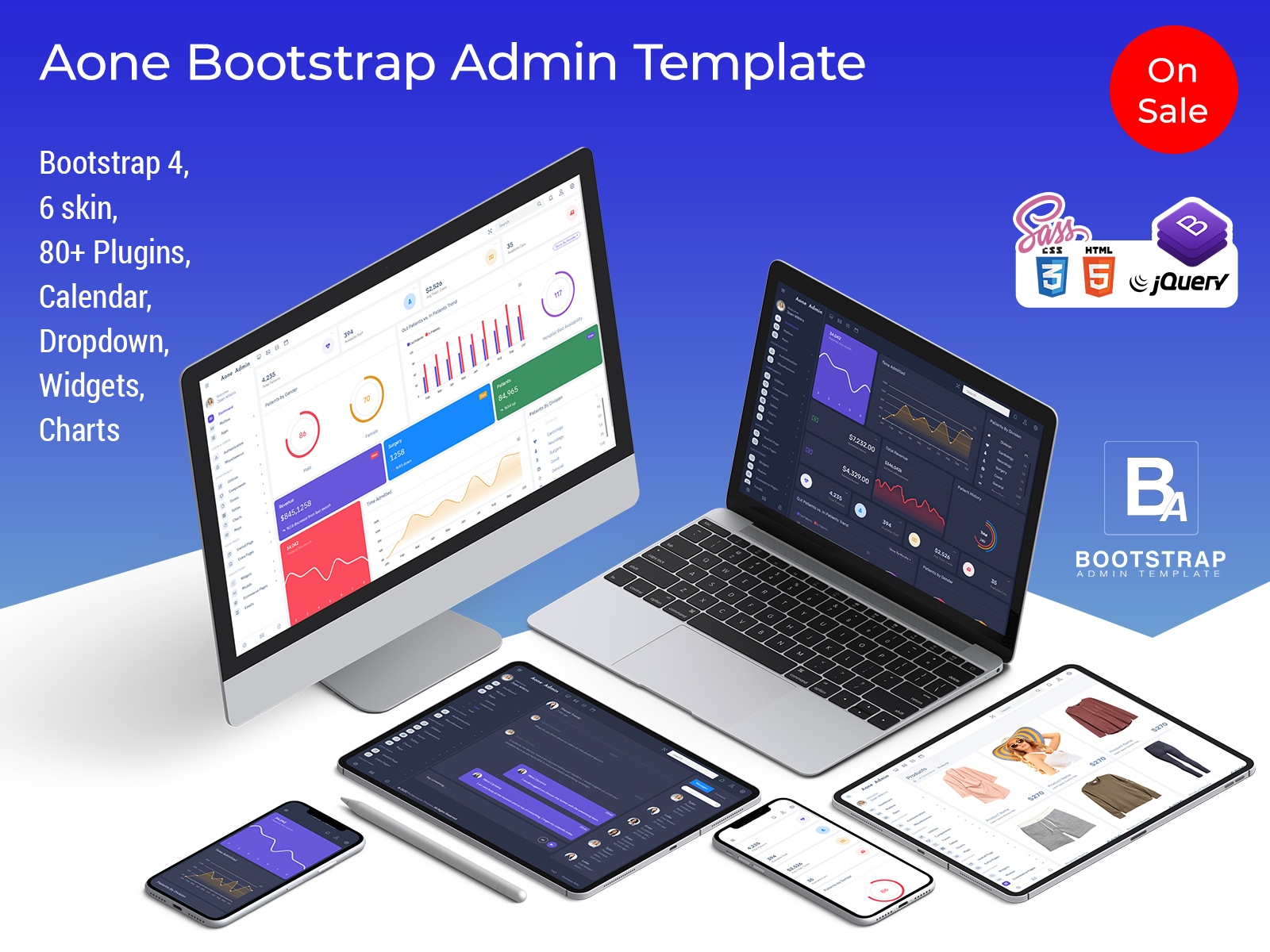 Responsive Admin Dashboard Template With Bootstrap UI Kit– Aone