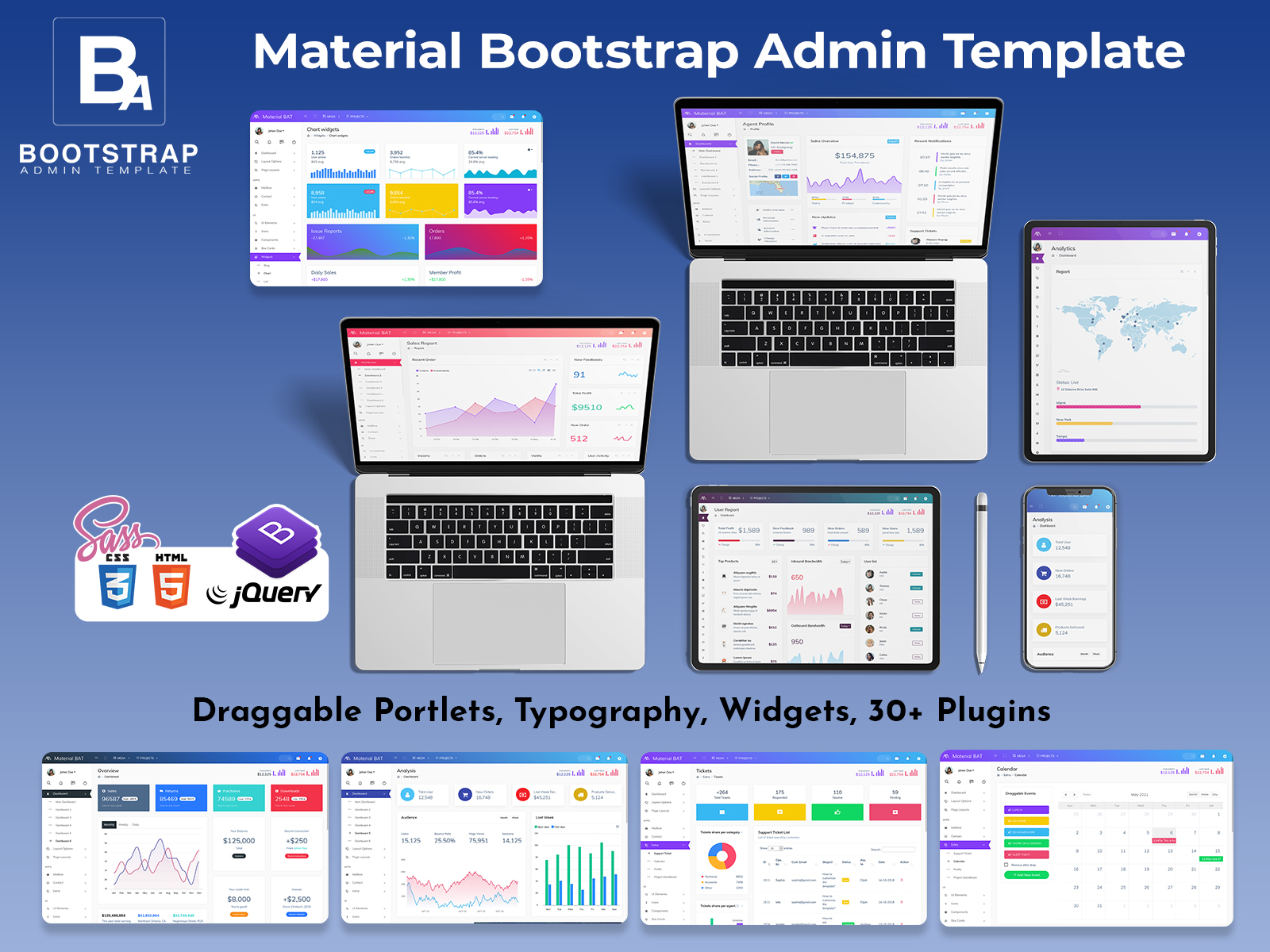 Bootstrap Dashboard Admin Templates With Dashboard UI Kit – Material