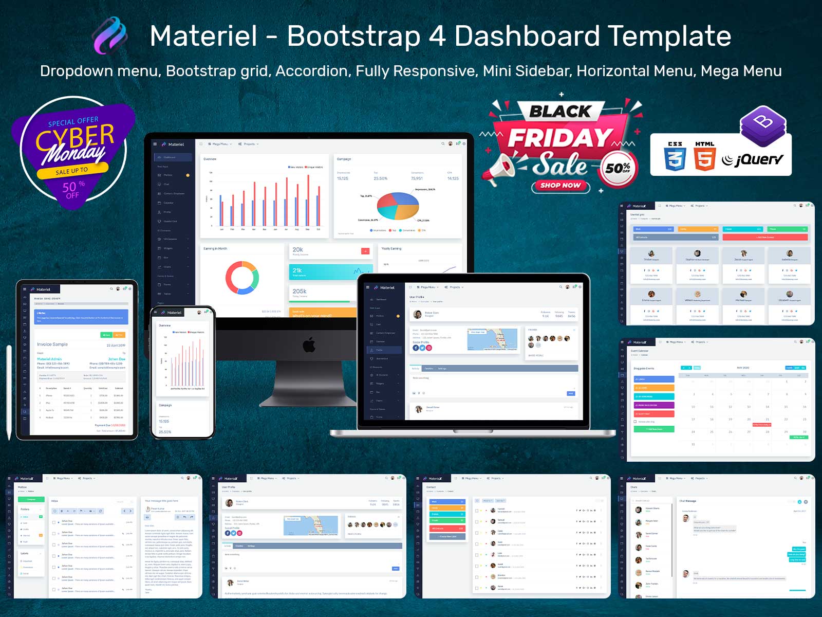Responsive Admin Dashboard Template With Dashboard UI Kit – Material
