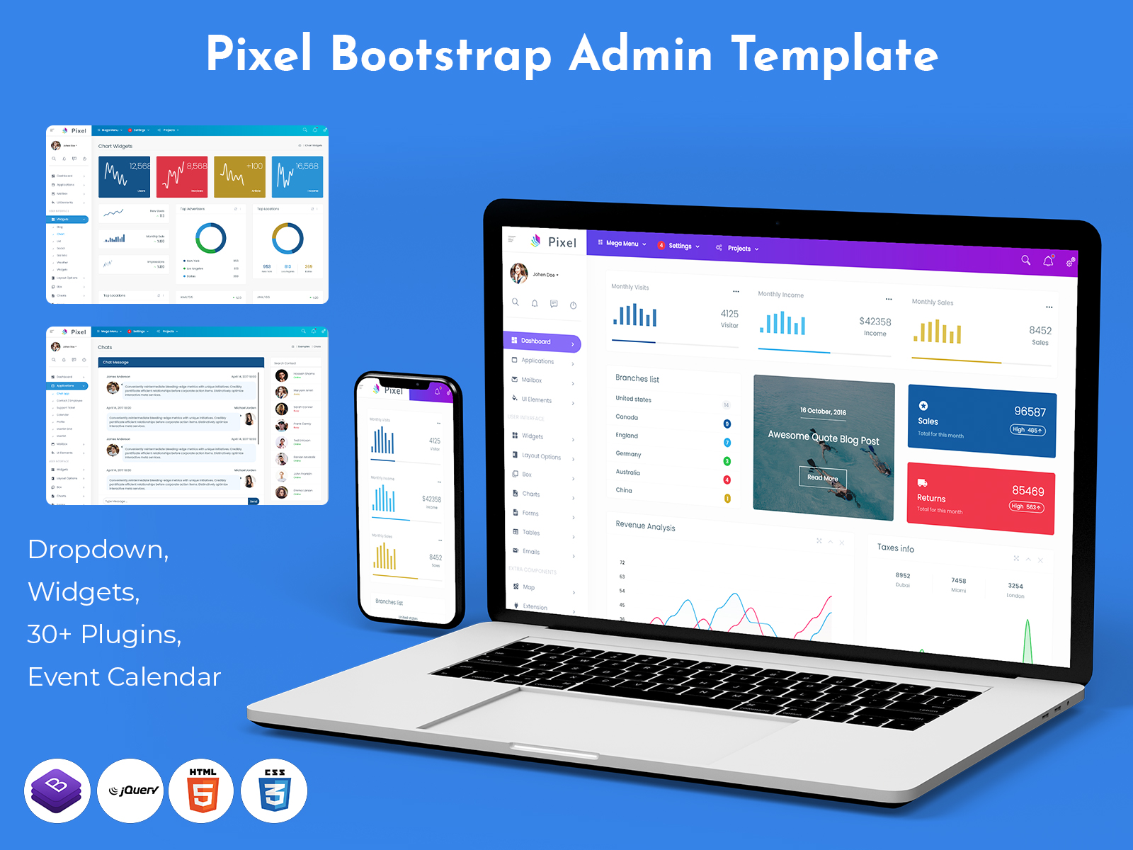 Pixel – Bootstrap Admin Dashboard Templates And Admin Panel