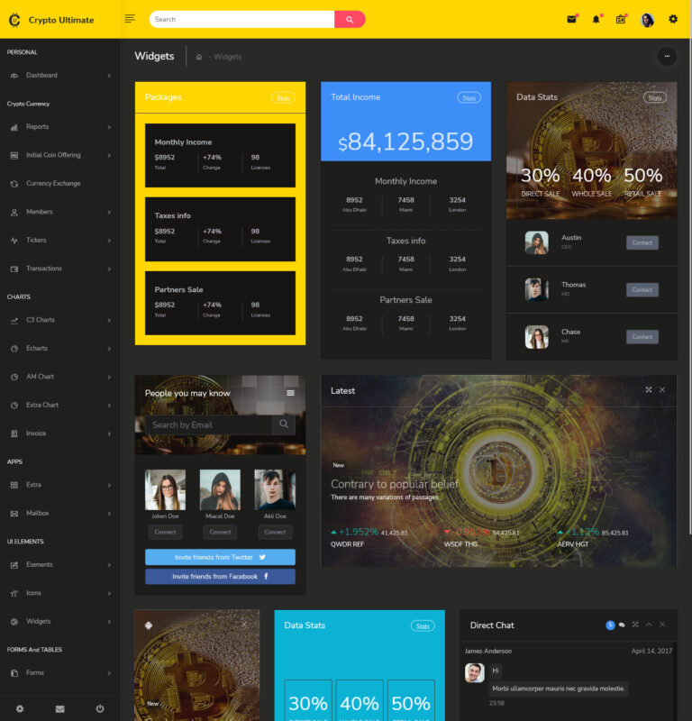 Best Cryptocurrency Dashboard Admin Template with Crypto UI Kit