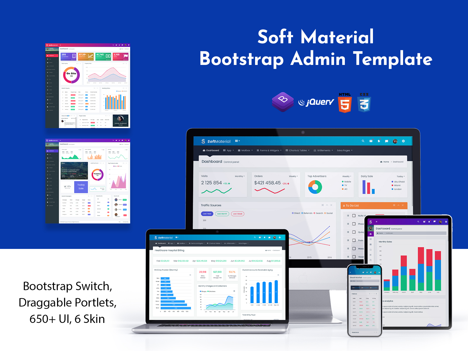Bootstrap 4 Admin Dashboard With UI Framework – Soft Material
