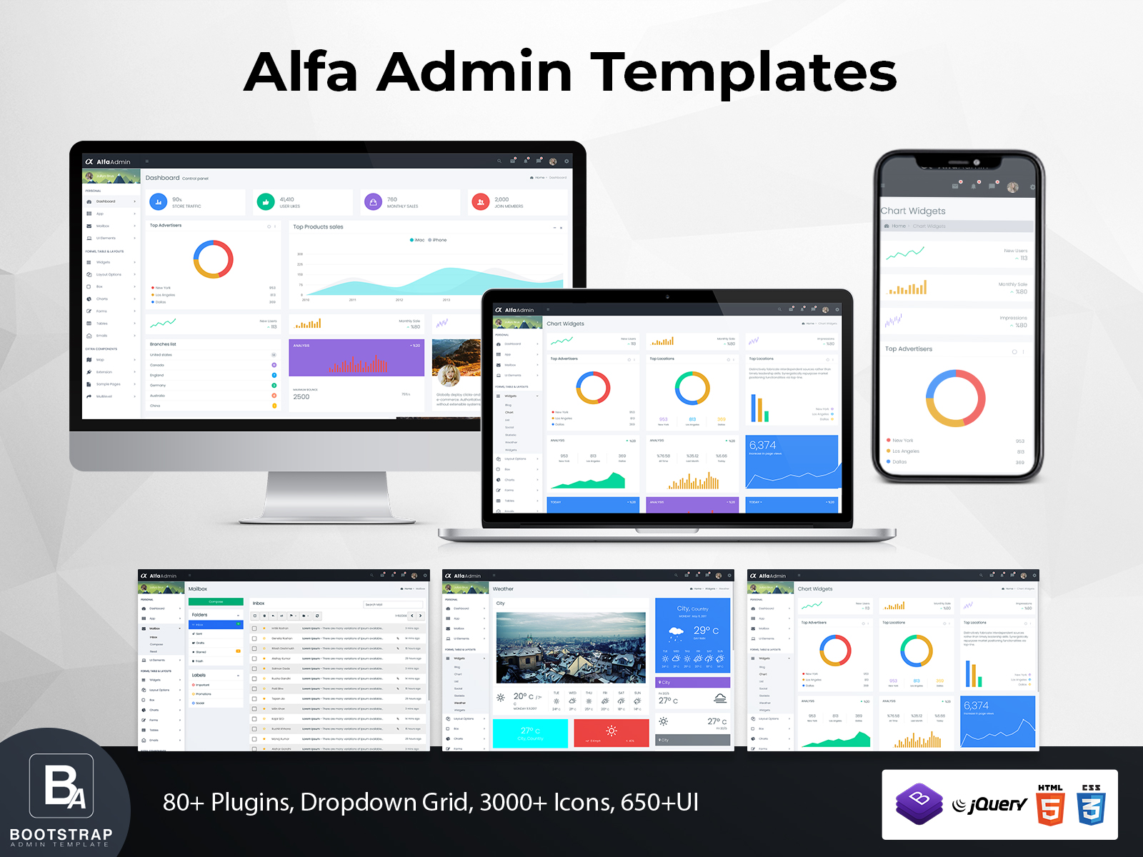 Bootstrap 4 Admin Templates With UI Framework – Alfa