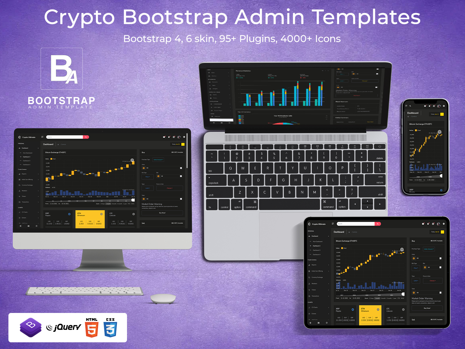 Crypto Admin Templates With Bootstrap Dashboard