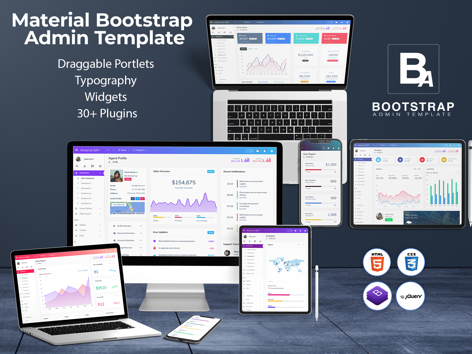 Material – Bootstrap Dashboard Admin Templates With UI Framework