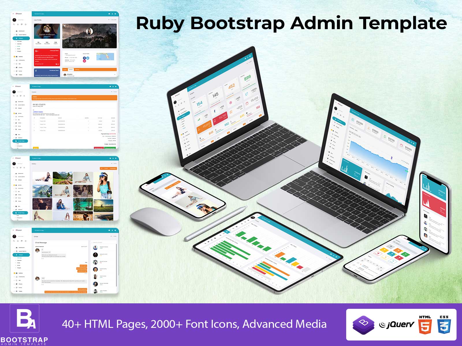 Ruby – Responsive Bootstrap Dashboard Admin Template