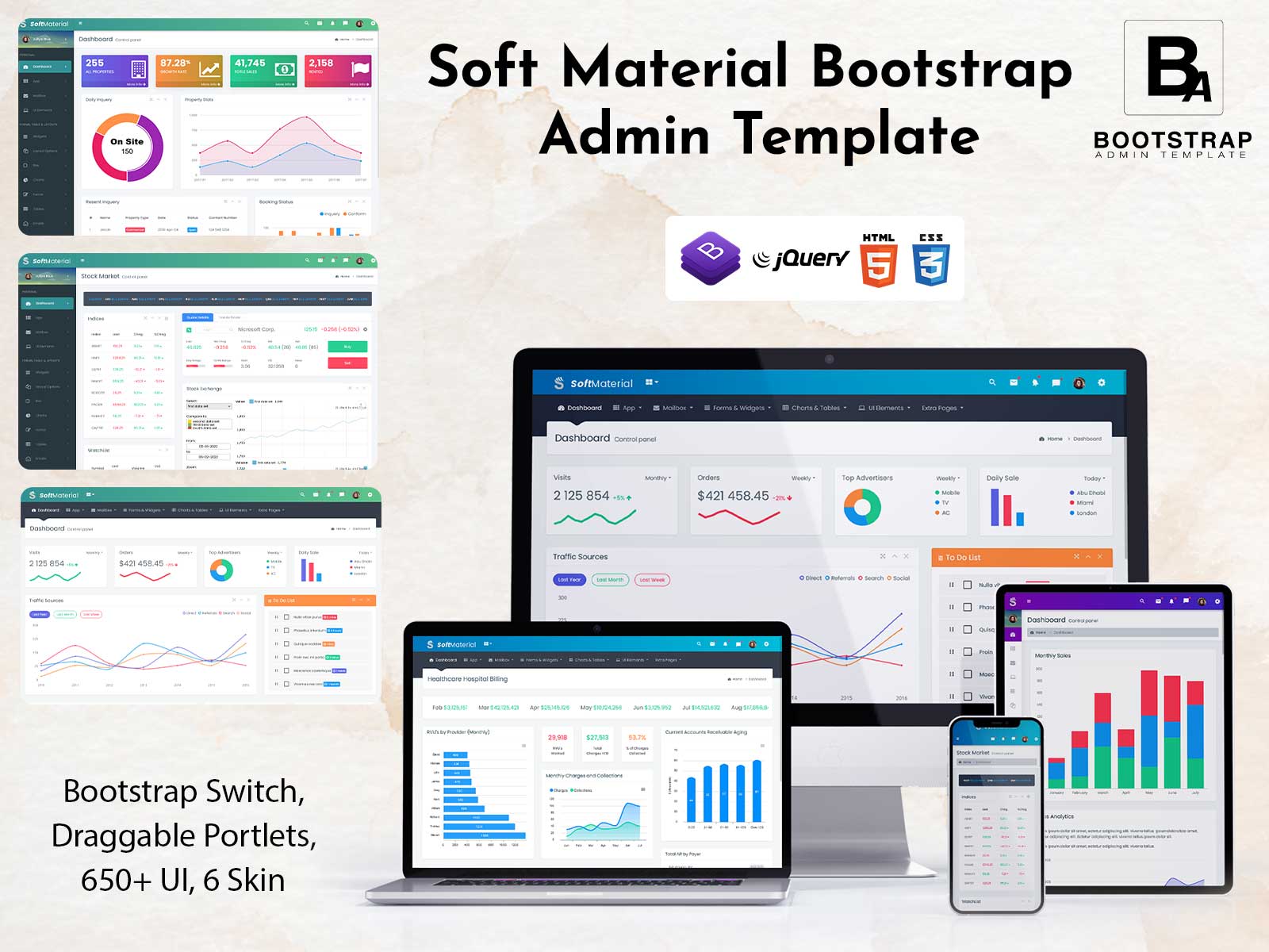 Responsive Admin Dashboard Template With Admin Panel – Soft Material