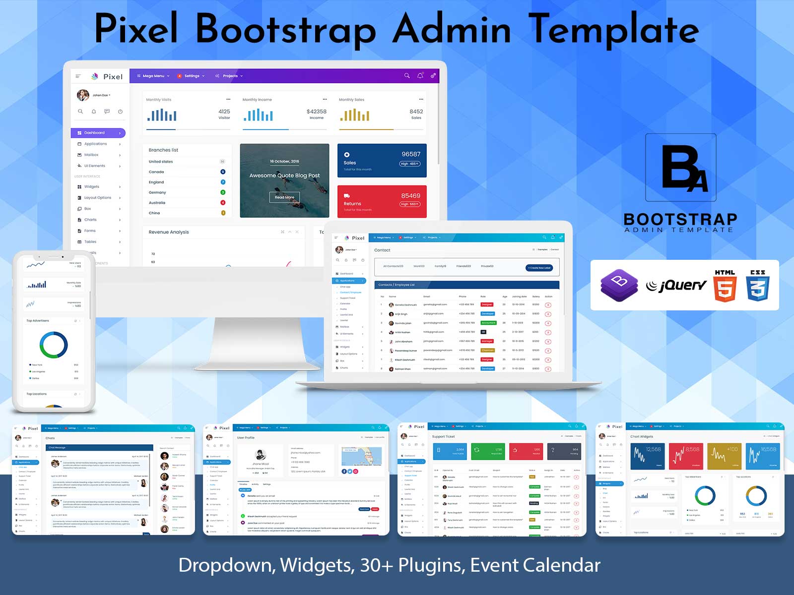 Pixel Bootstrap Admin Template