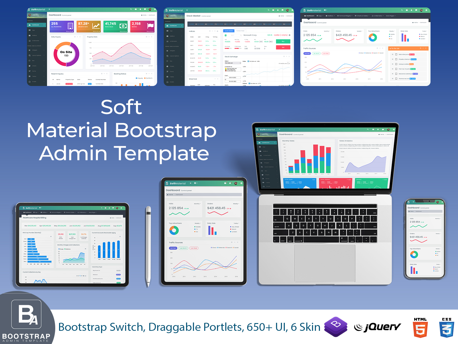 Soft Material - Premium Admin Templates With UI Framework