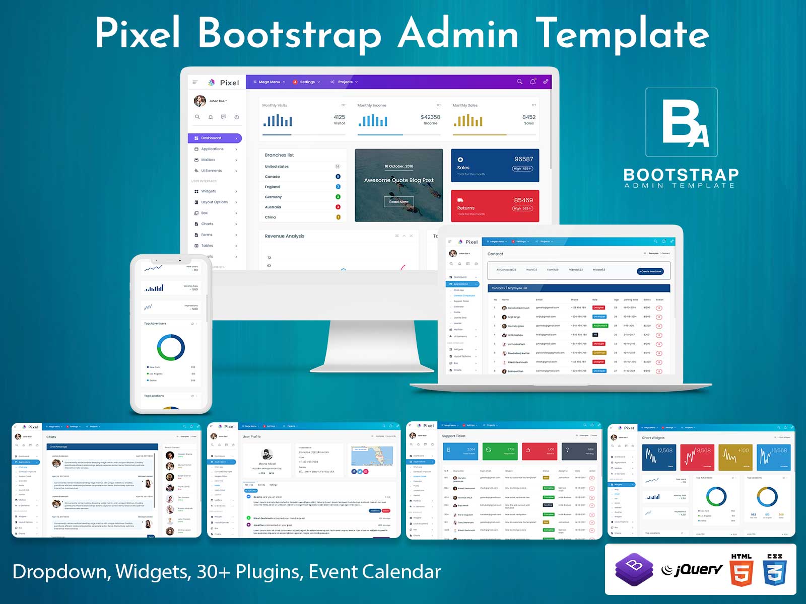 Pixel Bootstrap Admin Template