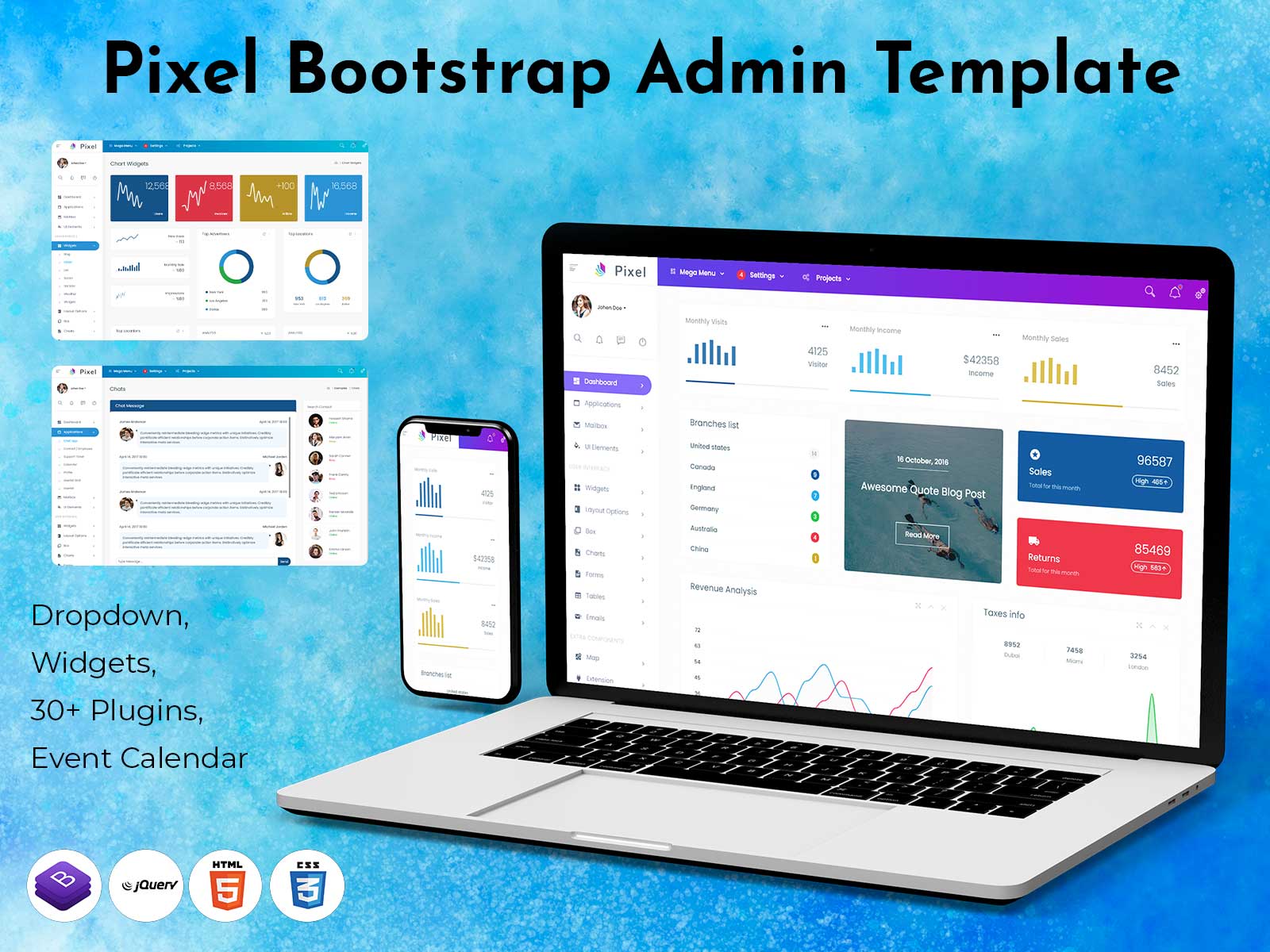 Pixel - Bootstrap 4 Admin Template Lightweight and easy customizable