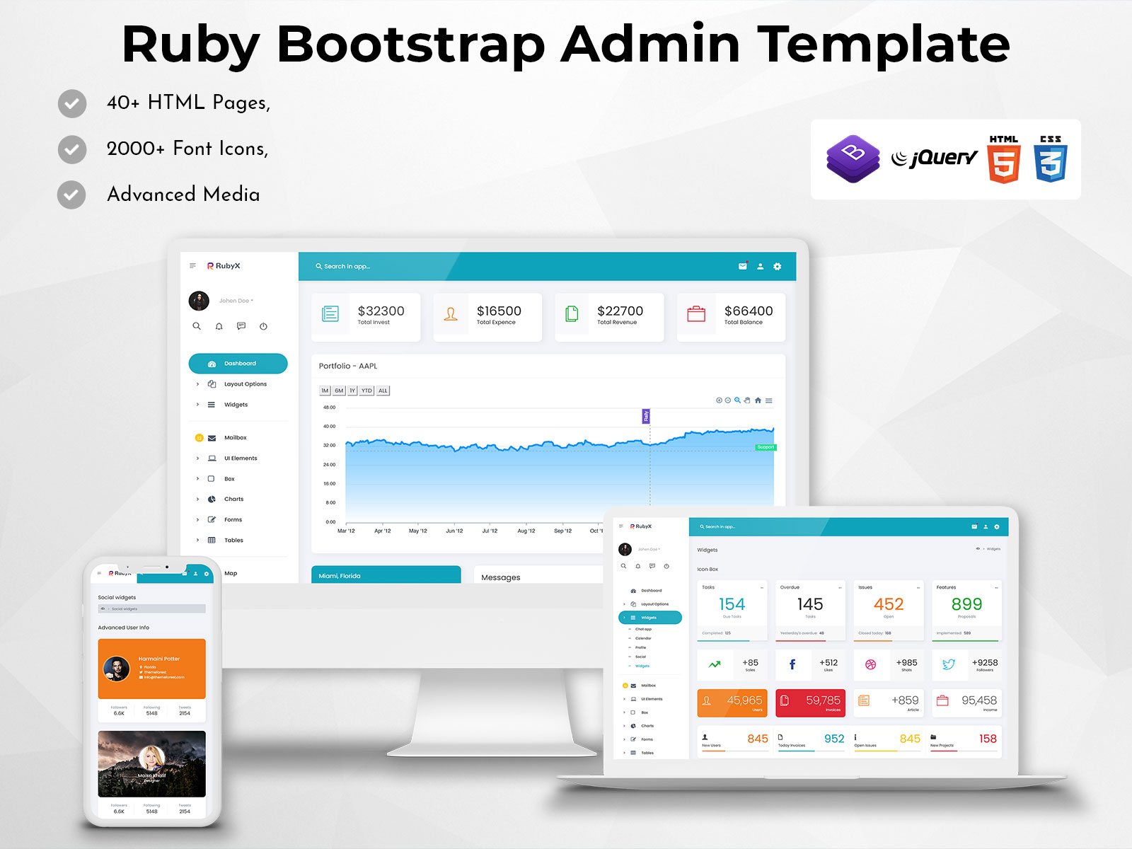 Ruby Bootstrap Admin Template