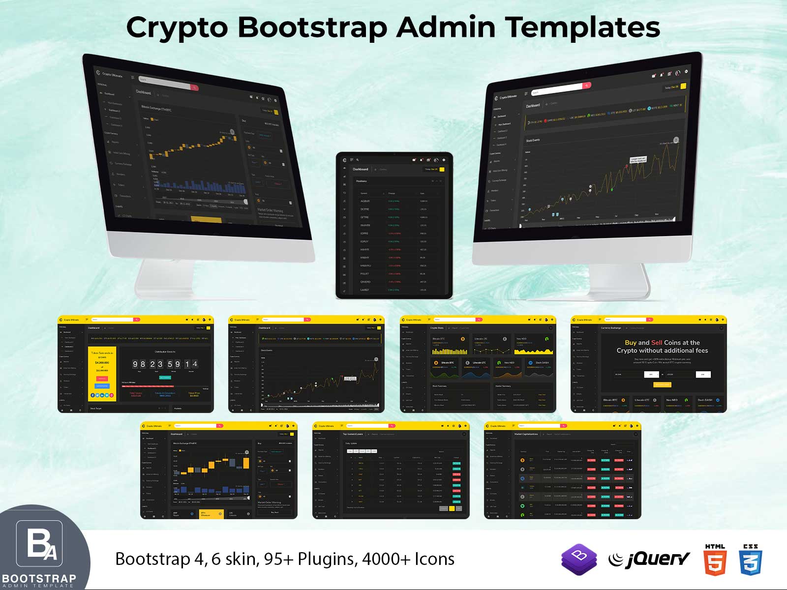 Cryptocurrency Dashboard Admin Template with Admin Panel