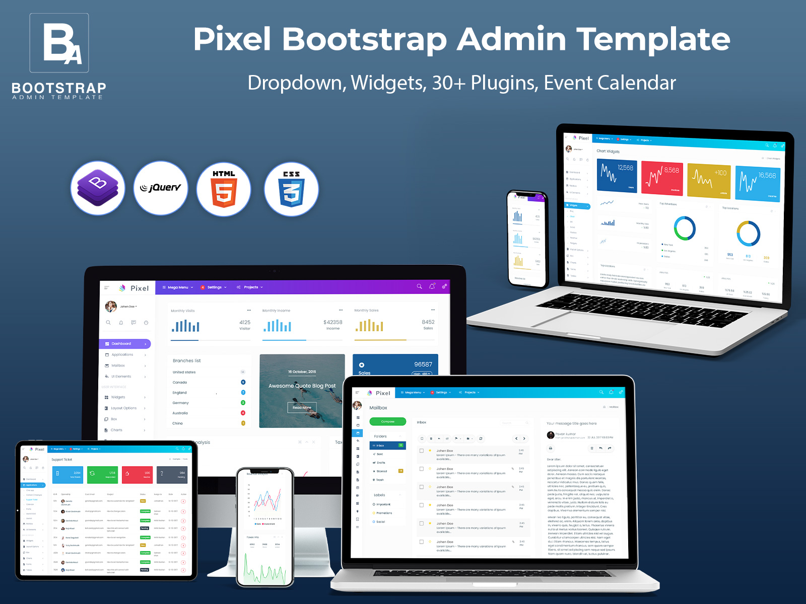 Pixel Bootstrap Admin Template