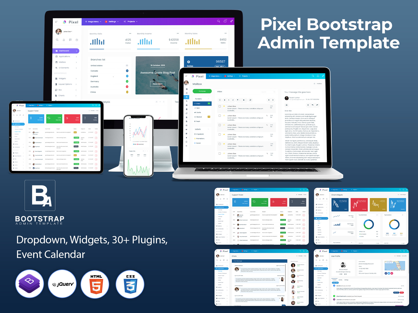 Pixel Bootstrap Admin Template