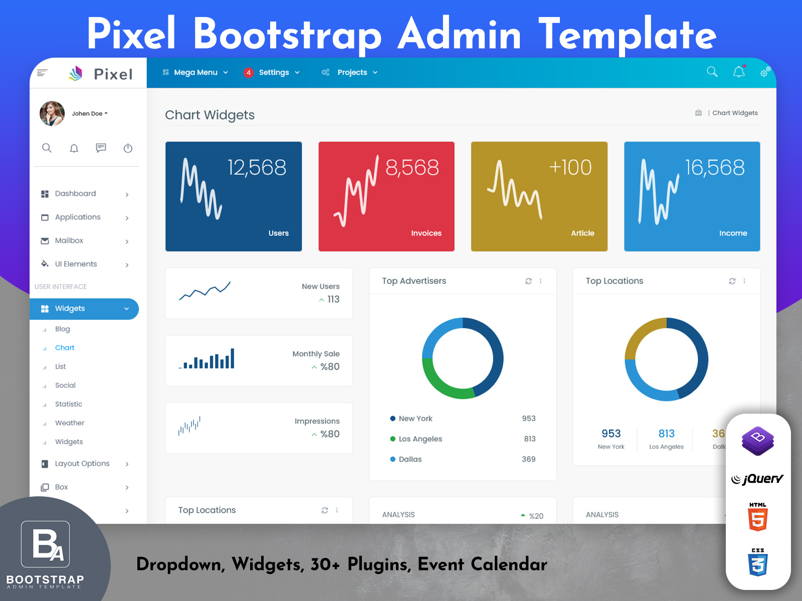 Pixel Bootstrap Admin Template