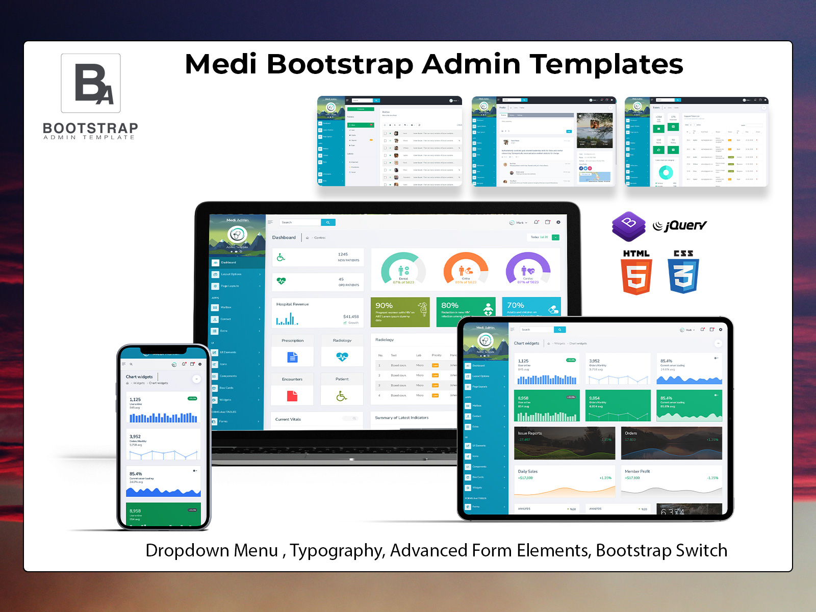 Medi Bootstrap Admin Templates