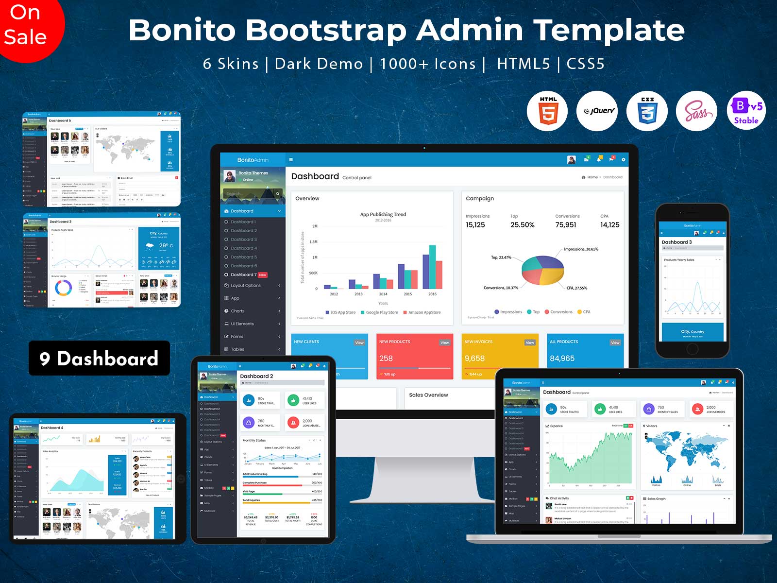 Bonito Responsive Bootstrap 5 Admin With More Than 100+ Features