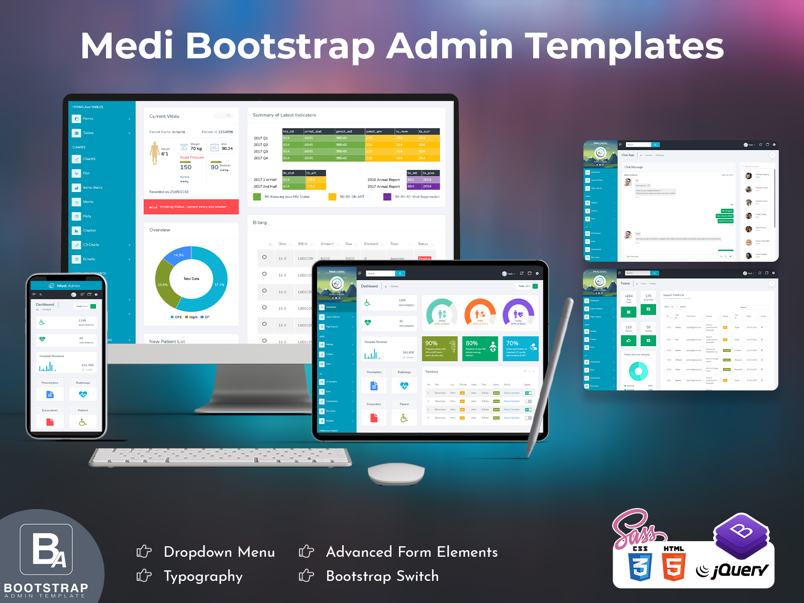 Medi – Bootstrap Admin Template With Attractive Layouts And Satisfying Shapes