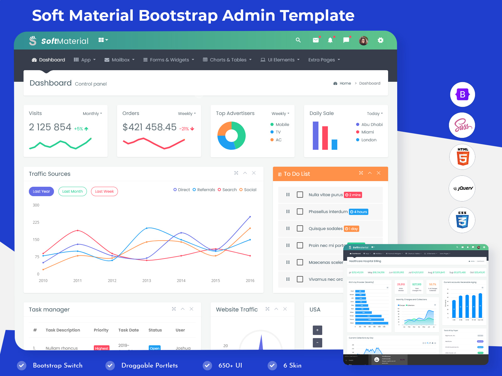 Soft Material Bootstrap Admin Template