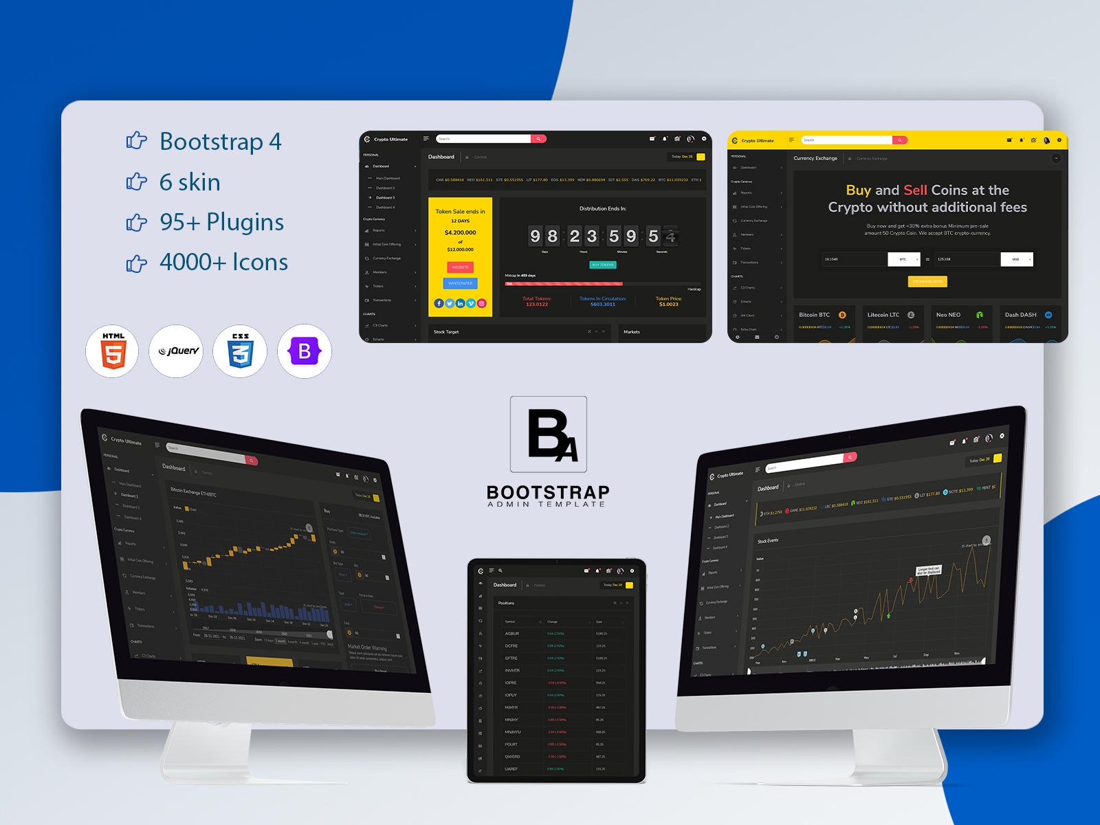 Powerful WebApp With Cryptocurrency Dashboard Admin Template