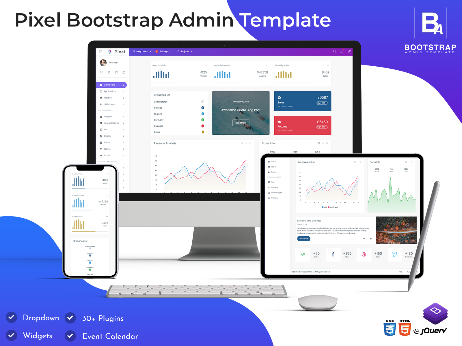 Increase Efficiency With A Bootstrap Dashboard Template – Pixel